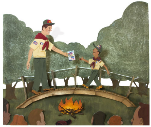 Webelos Scout Crossing Over - picture from Scouting Magazine